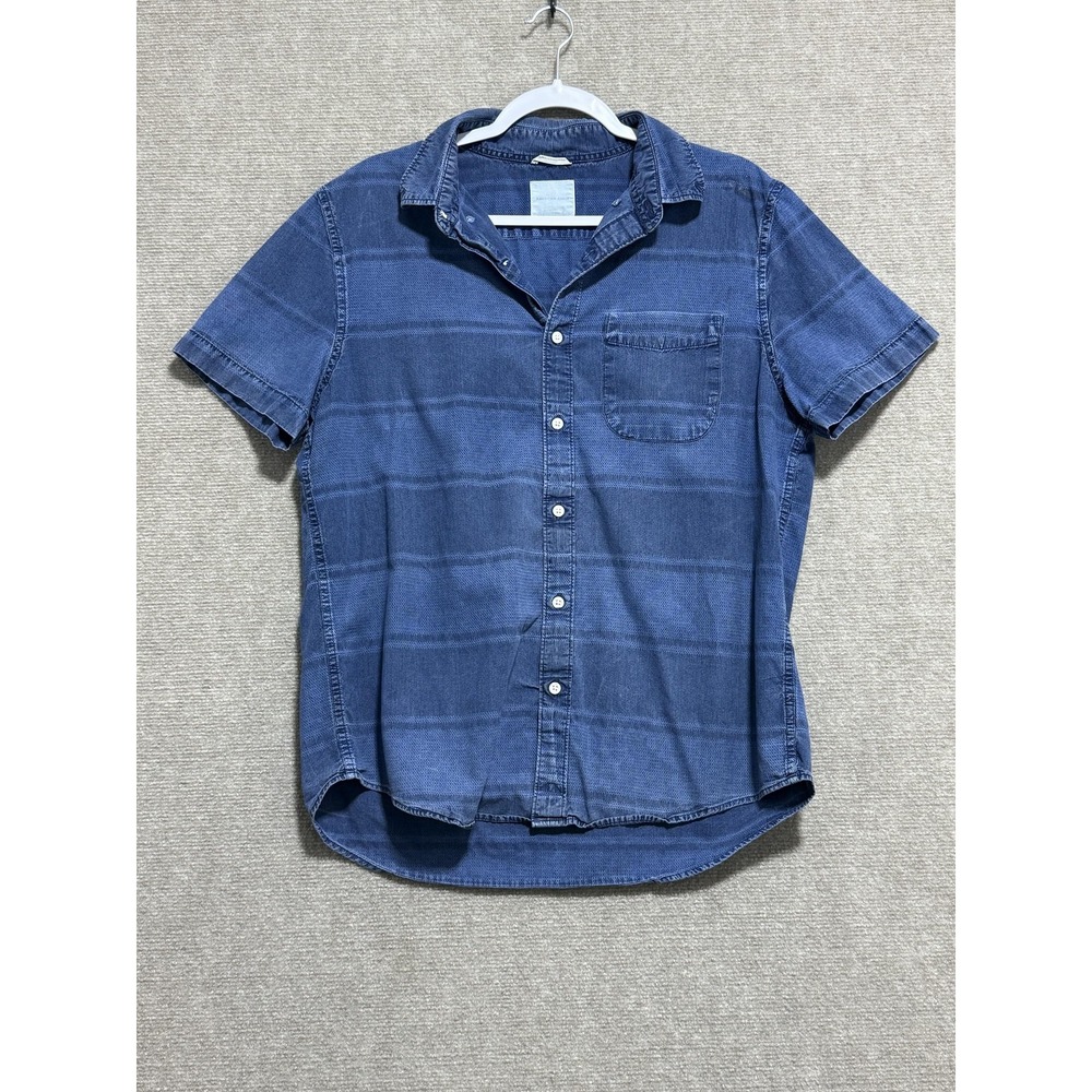 American Eagle Shirt Mens Large Blue Button Down Short Sleeve Classic Casual